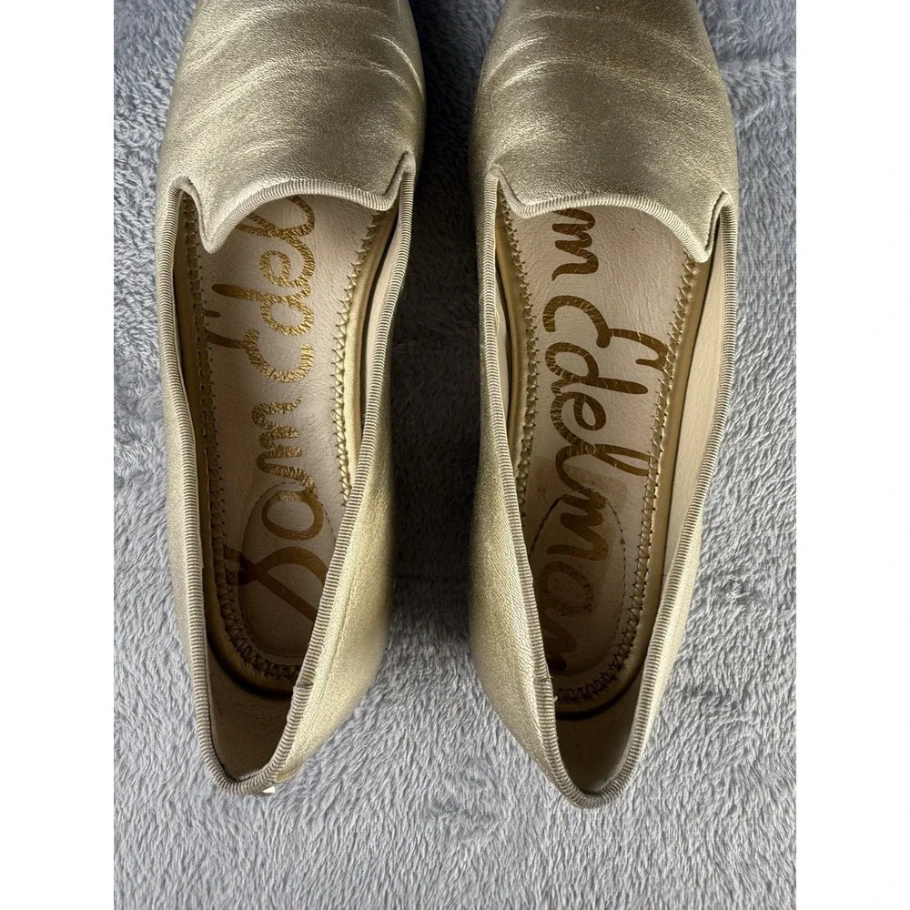 Sam Edelman Women's 7 Jordy Loafer Molten Gold Leather‎ Flats Glam Designer